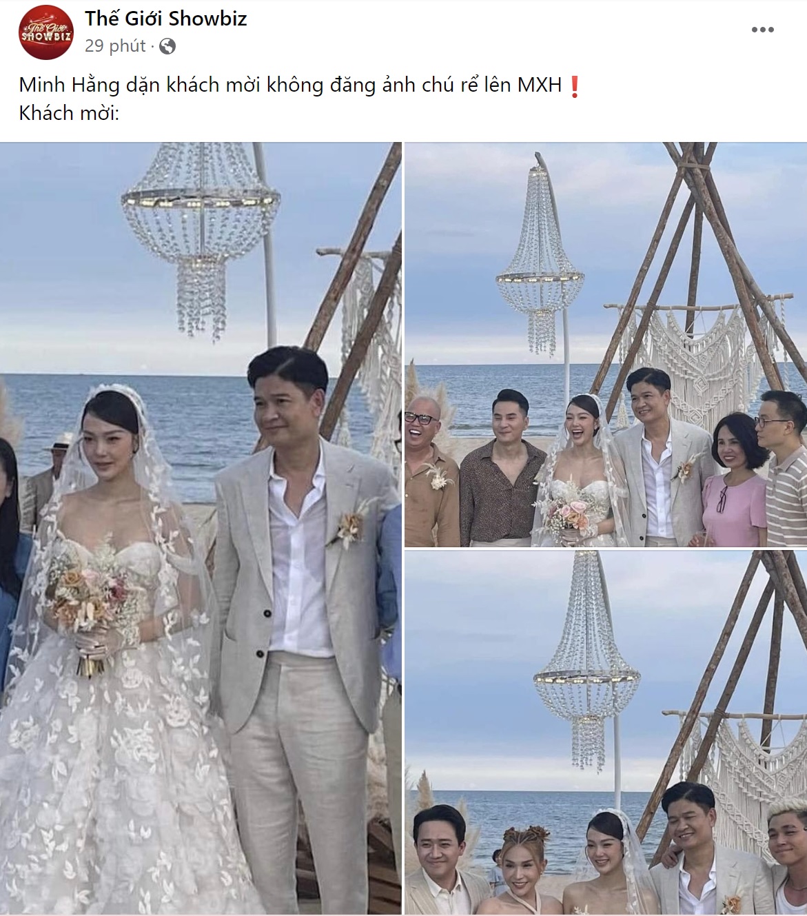 Hình ảnh chồng Minh Hằng xuất hiện trên MXH dù cô dâu tháng 6 đã dặn khách mới không đăng ảnh chú rể - Ảnh 2