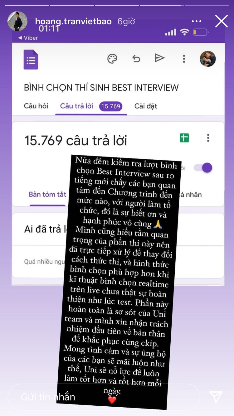 Nửa đêm, CEO Bảo Hoàng xin lỗi về tính minh bạch của kết quả vote interview Miss Universe VN 2022 - Ảnh 3