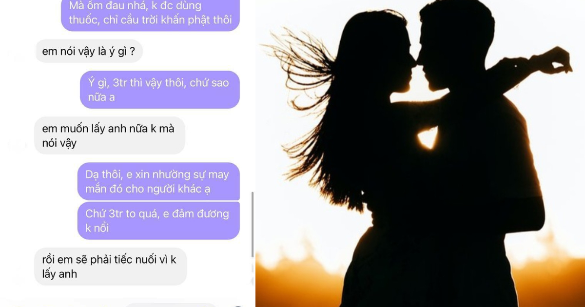 Chồng sắp cưới yêu cầu chỉ được tiêu 3 triệu/tháng cho gia đình 4 miệng ăn