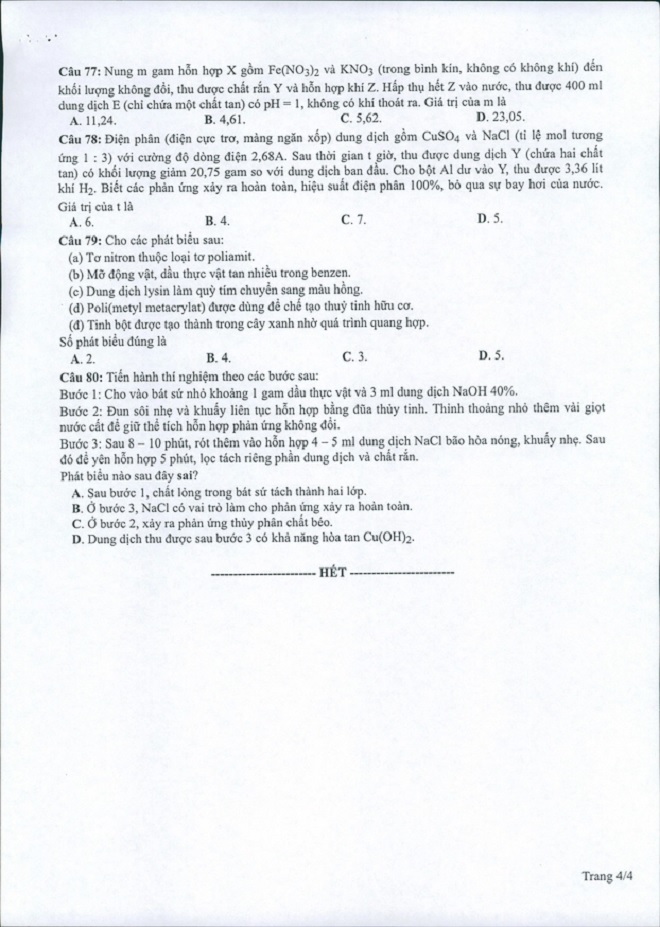 Đề thi THPT Quốc gia năm 2022 môn Hóa học chính thức (tất cả các mã đề) - Ảnh 2