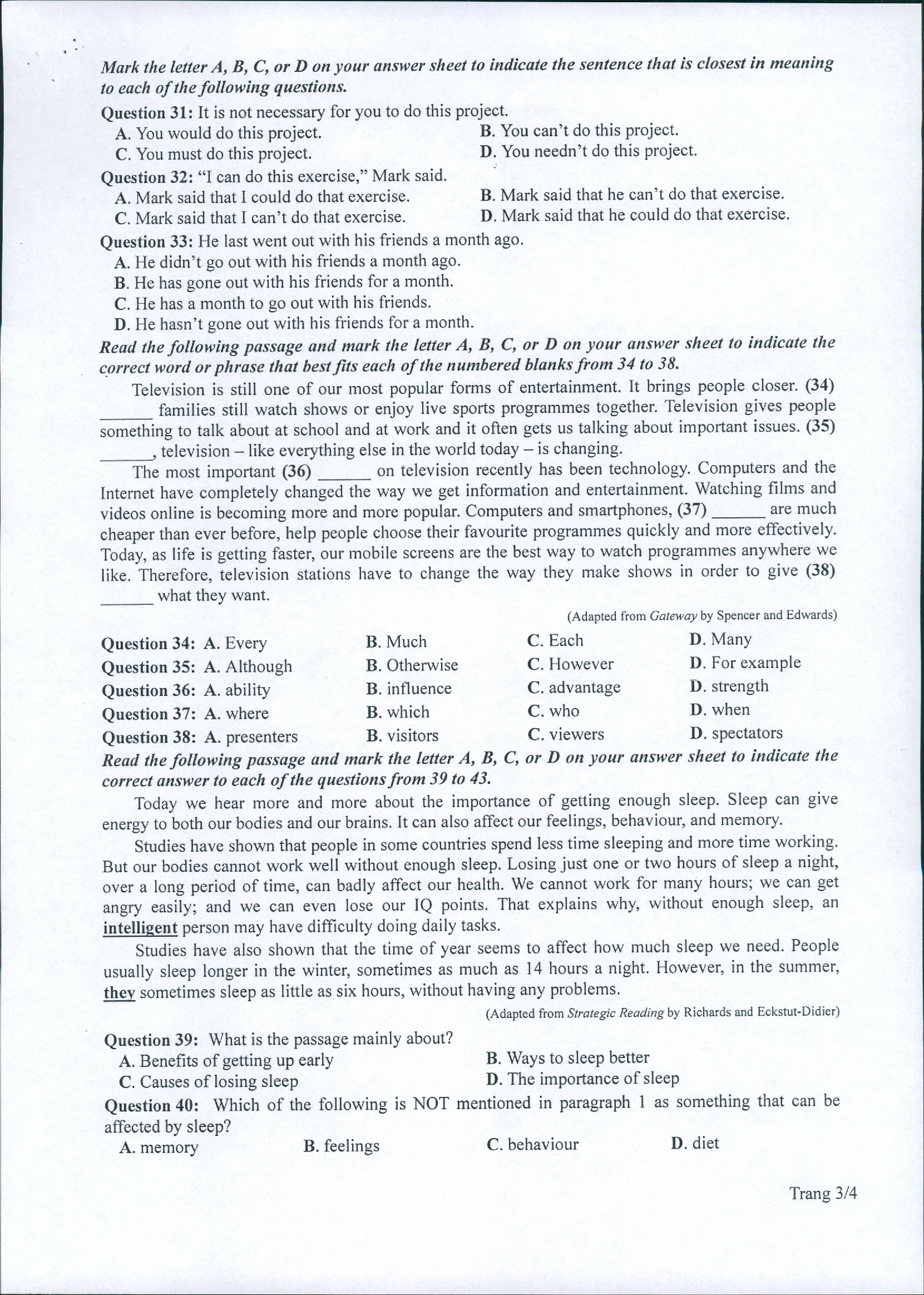 Đề thi THPT Quốc gia năm 2022 môn Tiếng anh chính thức (tất cả các mã đề) - Ảnh 1