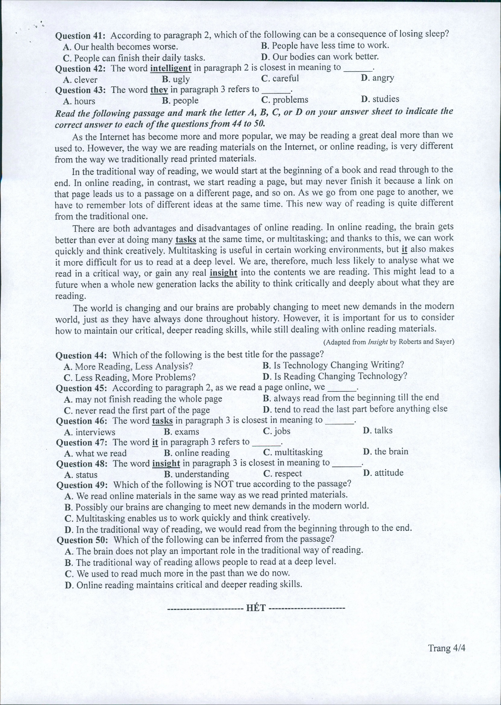 Đề thi THPT Quốc gia năm 2022 môn Tiếng anh chính thức (tất cả các mã đề) - Ảnh 2