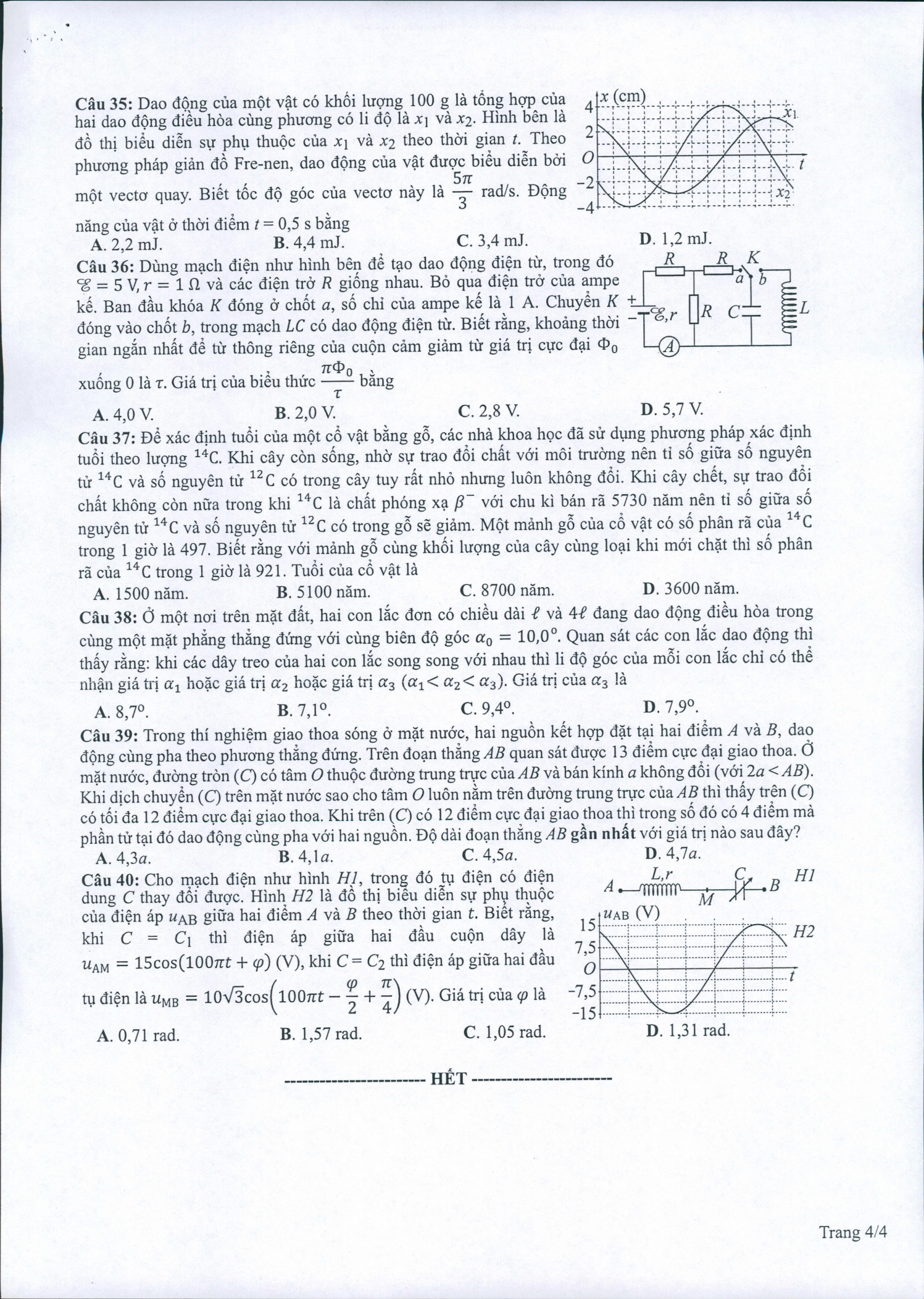 Đề thi THPT Quốc gia năm 2022 môn Vật lý chính thức (tất cả các mã đề) - Ảnh 2