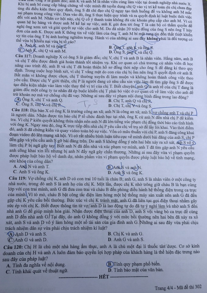 Đáp án đề thi môn GDCD mã đề 301 kỳ thi THPT Quốc gia 2022 - Ảnh 2