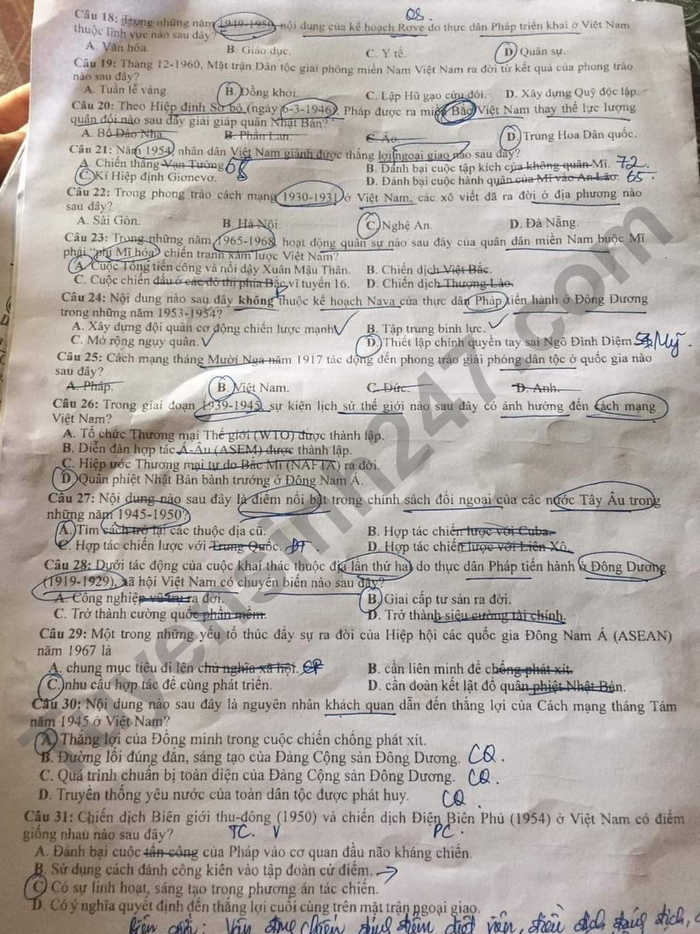 Đáp án đề thi môn Lịch sử mã đề 301 kỳ thi THPT Quốc gia 2022 - Ảnh 2