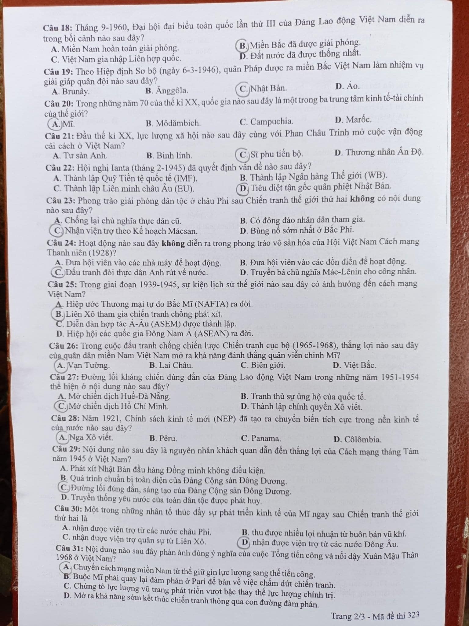 Đề thi môn Lịch sử kì thi tốt nghiệp THPT Quốc gia năm 2022 (tất cả các mã đề) - đang cập nhật - Ảnh 2