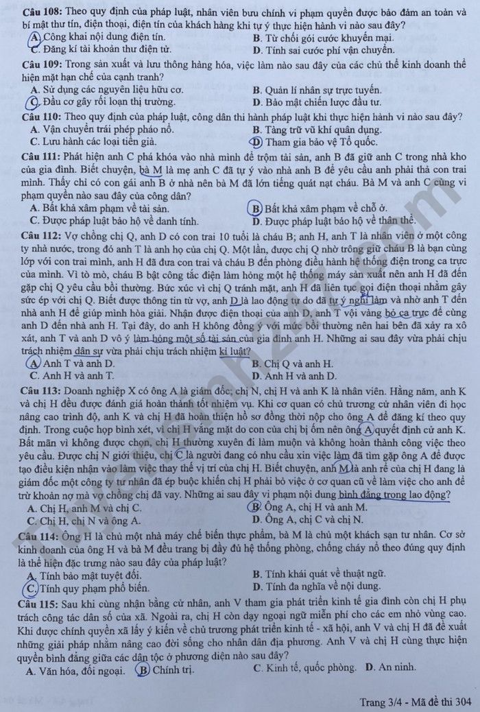 Đề thi THPT Quốc gia năm 2022 môn GDCD chính thức tất cả các mã đề (đang cập nhật) - Ảnh 1