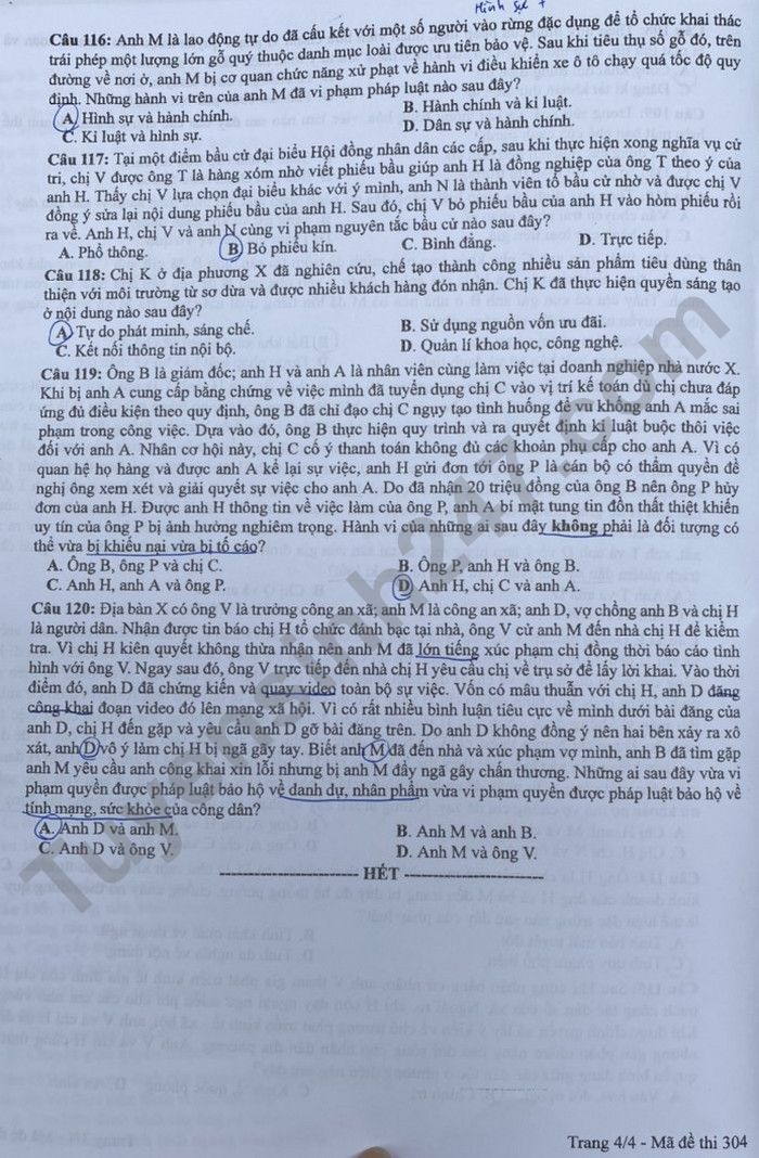 Đề thi THPT Quốc gia năm 2022 môn GDCD chính thức tất cả các mã đề (đang cập nhật) - Ảnh 2