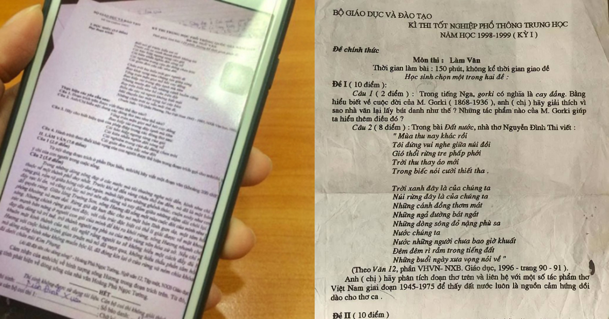 Gen Z biết ơn vì sinh sau đẻ muộn khi xem đề Văn tốt nghiệp THPT năm 1999