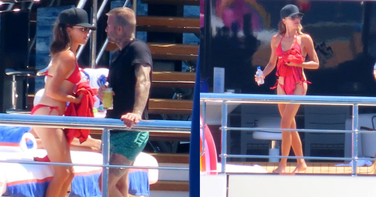 Bà xã David Beckham diện style thiếu vải đọ dáng với bạn gái của con trai
