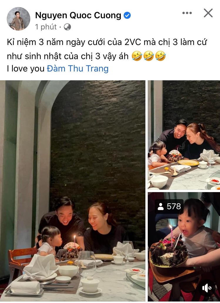 Cường Đô La than thở vì kỉ niệm 3 năm ngày cưới nhưng lại bị thế lực nhí chiếm spotlight - Ảnh 1