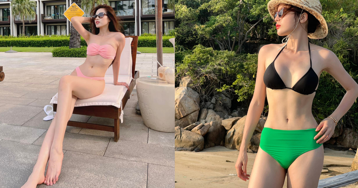 Cùng lên đồ đi biển, Kỳ Duyên khiến cô em Đỗ Thị Hà trở nên "nhạt"