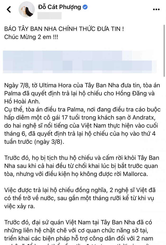Cát Phượng nói về quan điểm ủng hộ Hồng Đăng: Mọi người chưa hiểu hết ý của tôi - Ảnh 1