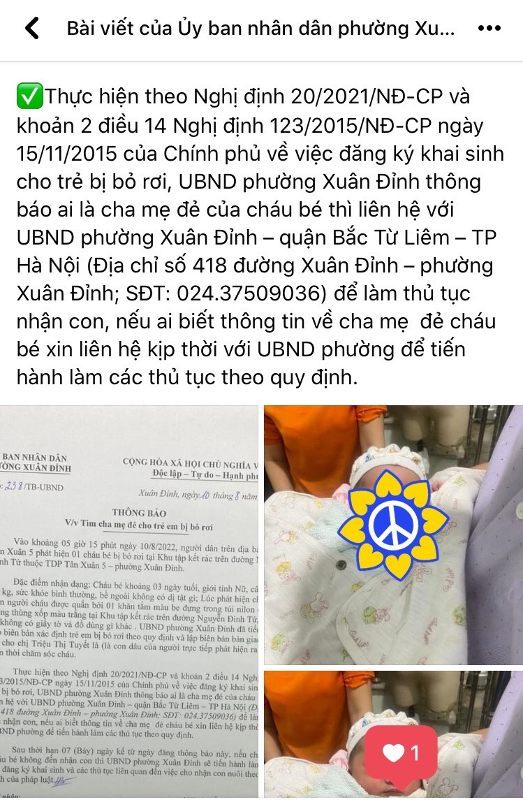 Bé gái 3 ngày tuổi khỏe mạnh, bụ bẫm bị bỏ rơi trên bãi rác - Ảnh 1