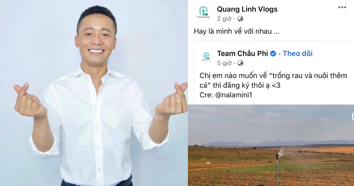 Quang Linh Vlogs lên mạng "thả thính": "Hay là mình về với nhau trồng rau và nuôi thêm cá"