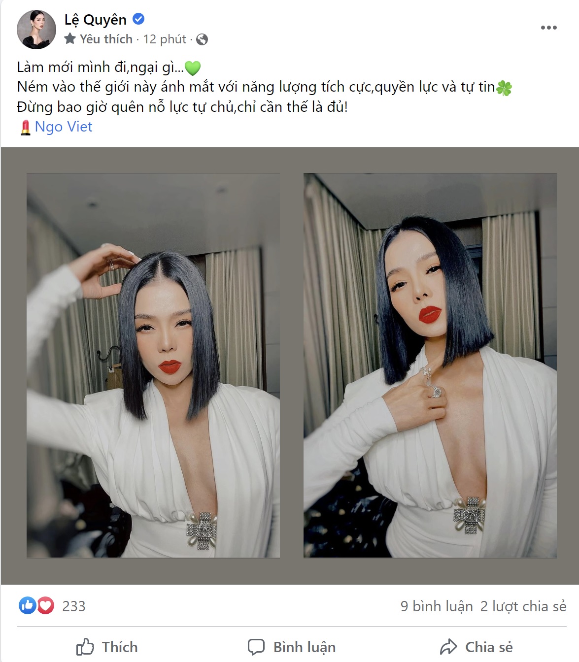 Ngoài 40, Lệ Quyên tự tin mặc áo khoe chân ngực quyến rũ - Ảnh 1