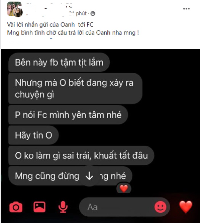 Phương Oanh nhắn nhủ 