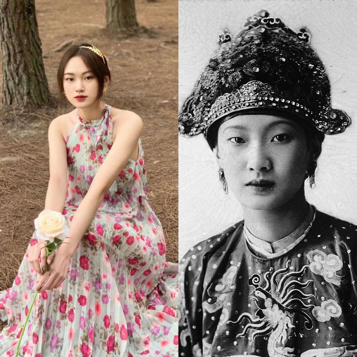 Nữ sinh 2000 bỗng hot rần rần trên MXH vì gương mặt có nhiều nét hao hao Hoàng hậu Nam Phương - Ảnh 1