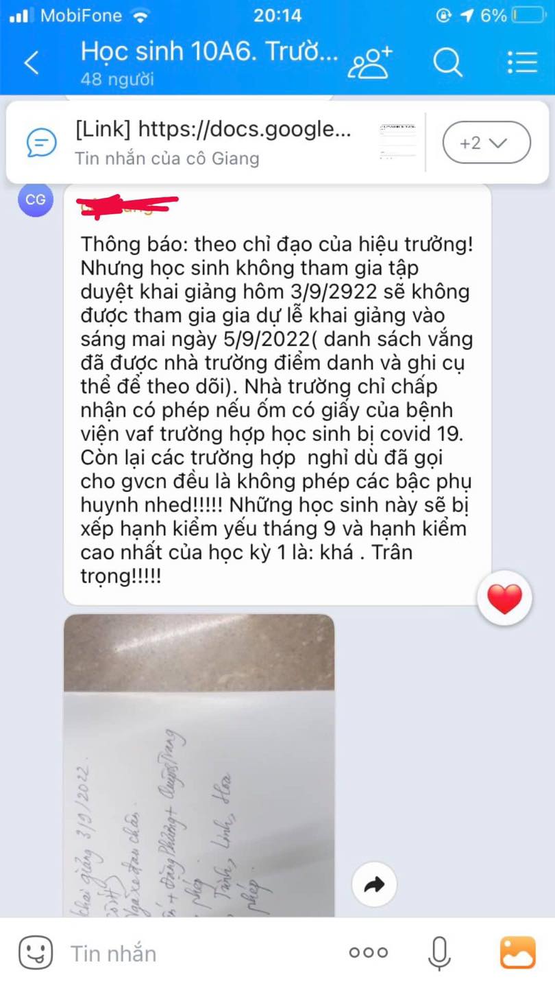 Học sinh không đi tổng duyệt khai giảng bị hạ hạnh kiểm, không được tham dự ngày khai trường? - Ảnh 1