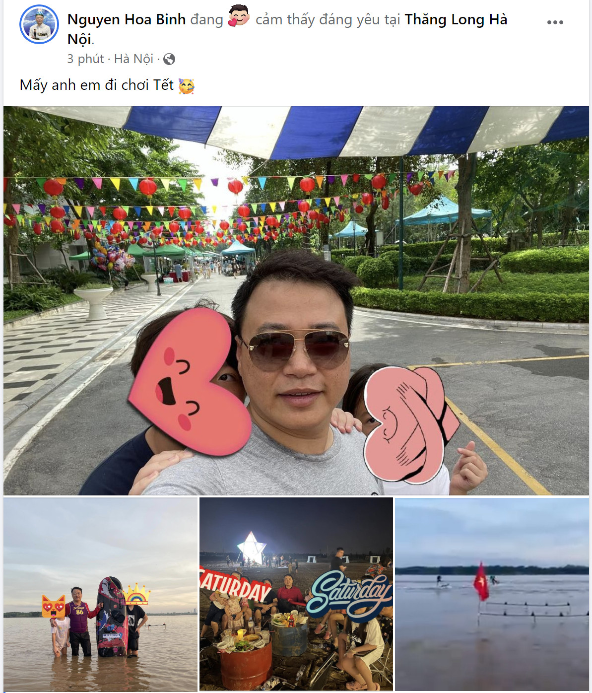 Shark Bình đưa con đi chơi sông Hồng, Phương Oanh ngồi uống rượu vang tại gia - Ảnh 1