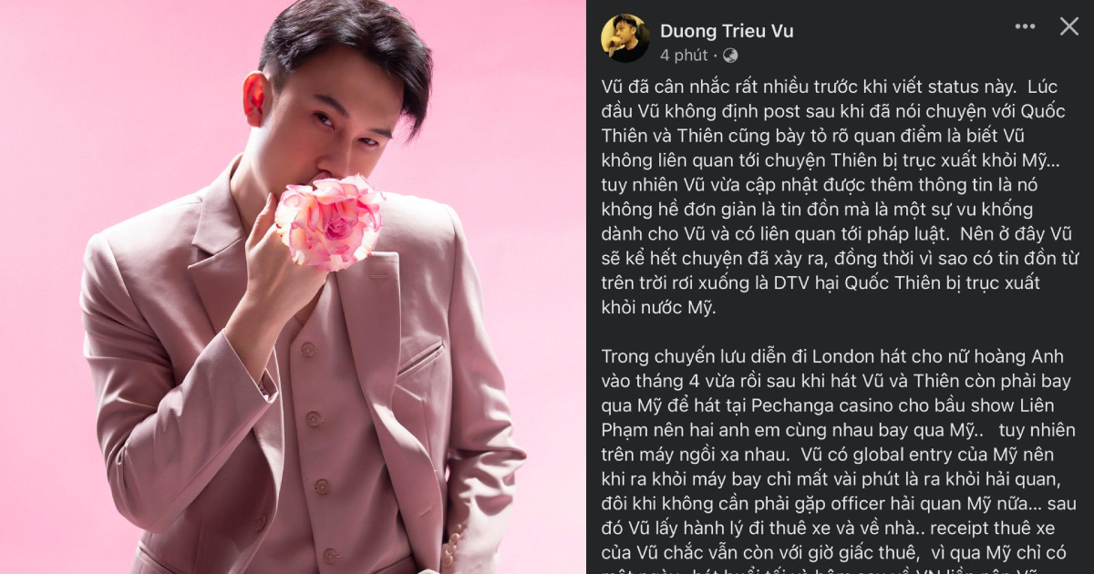 Em trai Hoài Linh đăng tải bài viết dài làm rõ tin đồn hãm hại Quốc Thiên bị trục xuất khỏi Mỹ