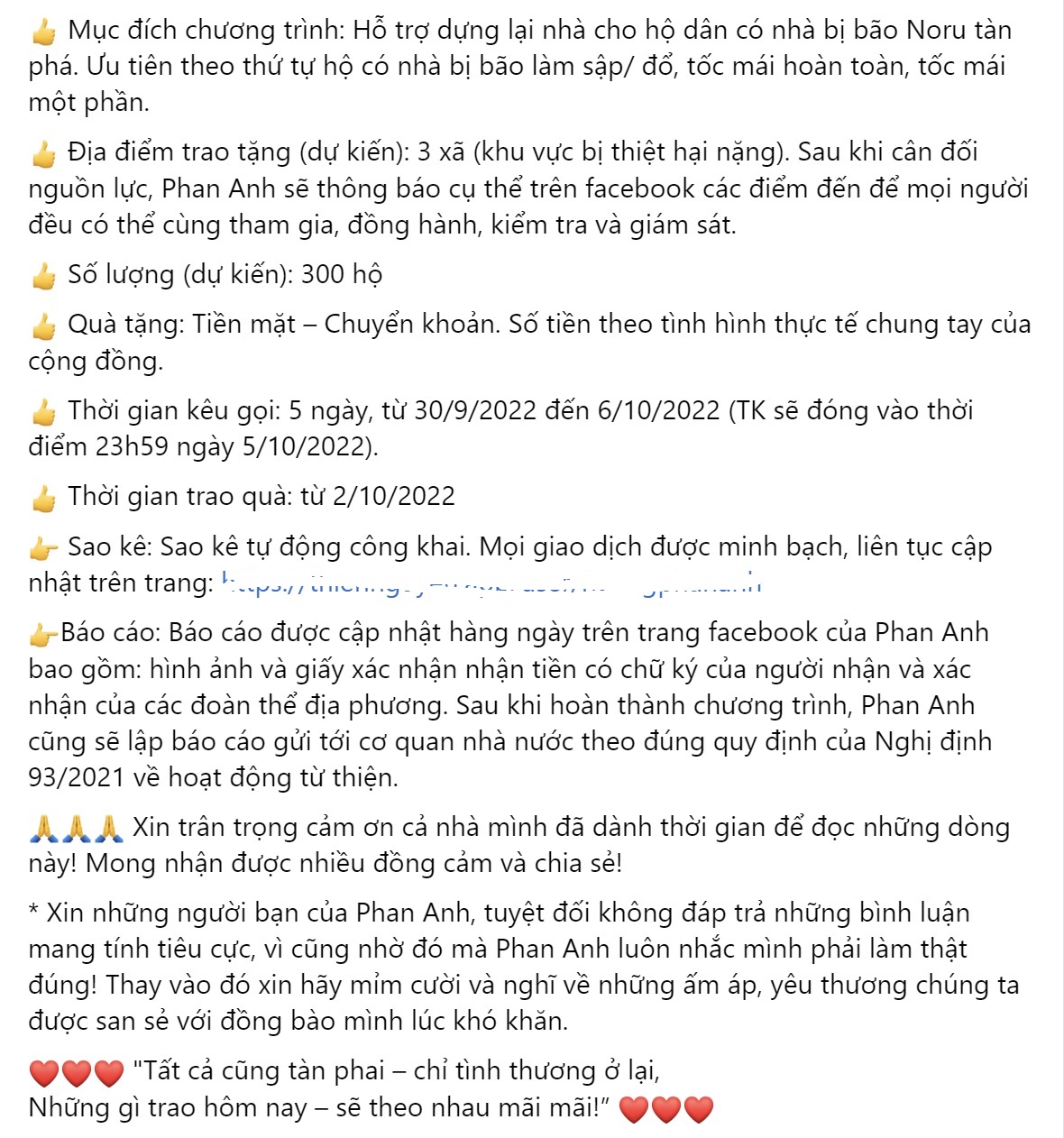 MC Phan Anh kêu gọi từ thiện miền Trung, nhắn nhủ bạn bè không đôi co vói những bình luận tiêu cực - Ảnh 2