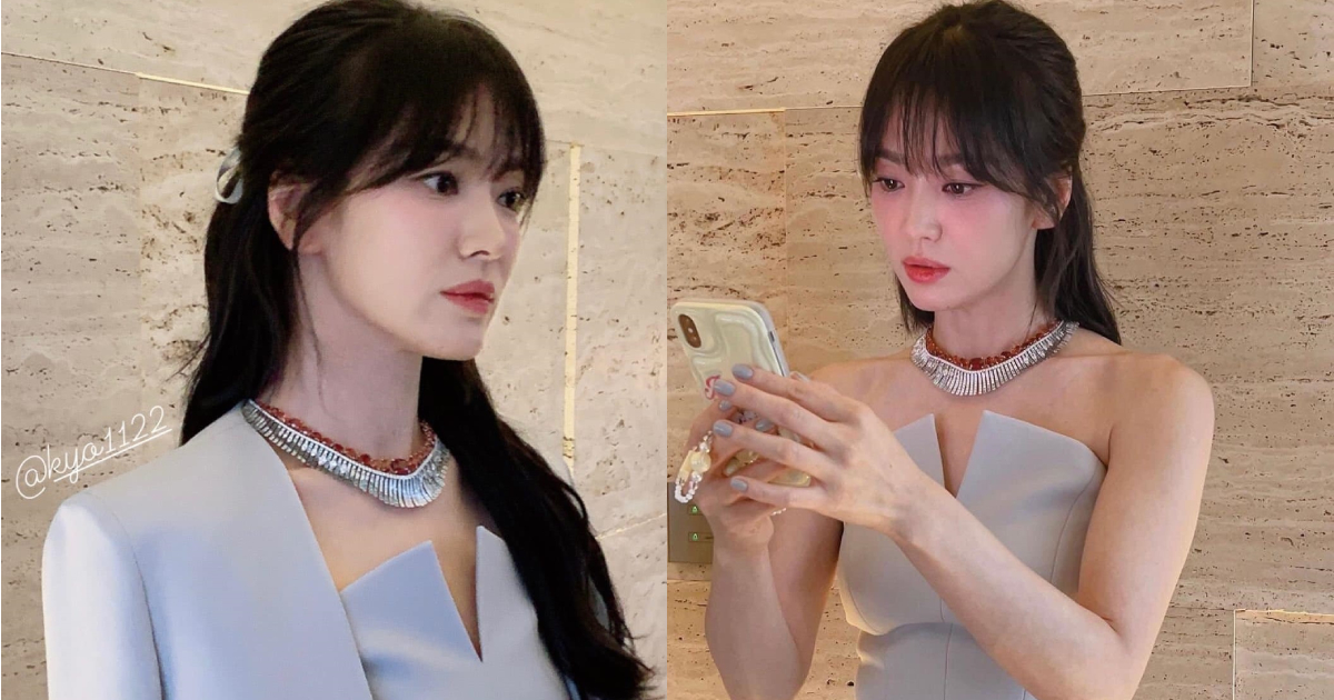 Song Hye Kyo trông như nữ sinh với mái bằng, cam thường vẫn đẹp xuất sắc