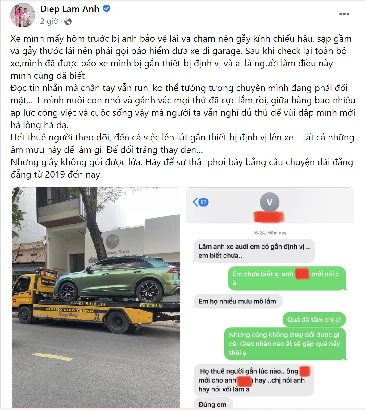 Diệp Lâm Anh hốt hoảng vì xe cá nhân bị gắn định vị, ám chỉ ai đó muốn 