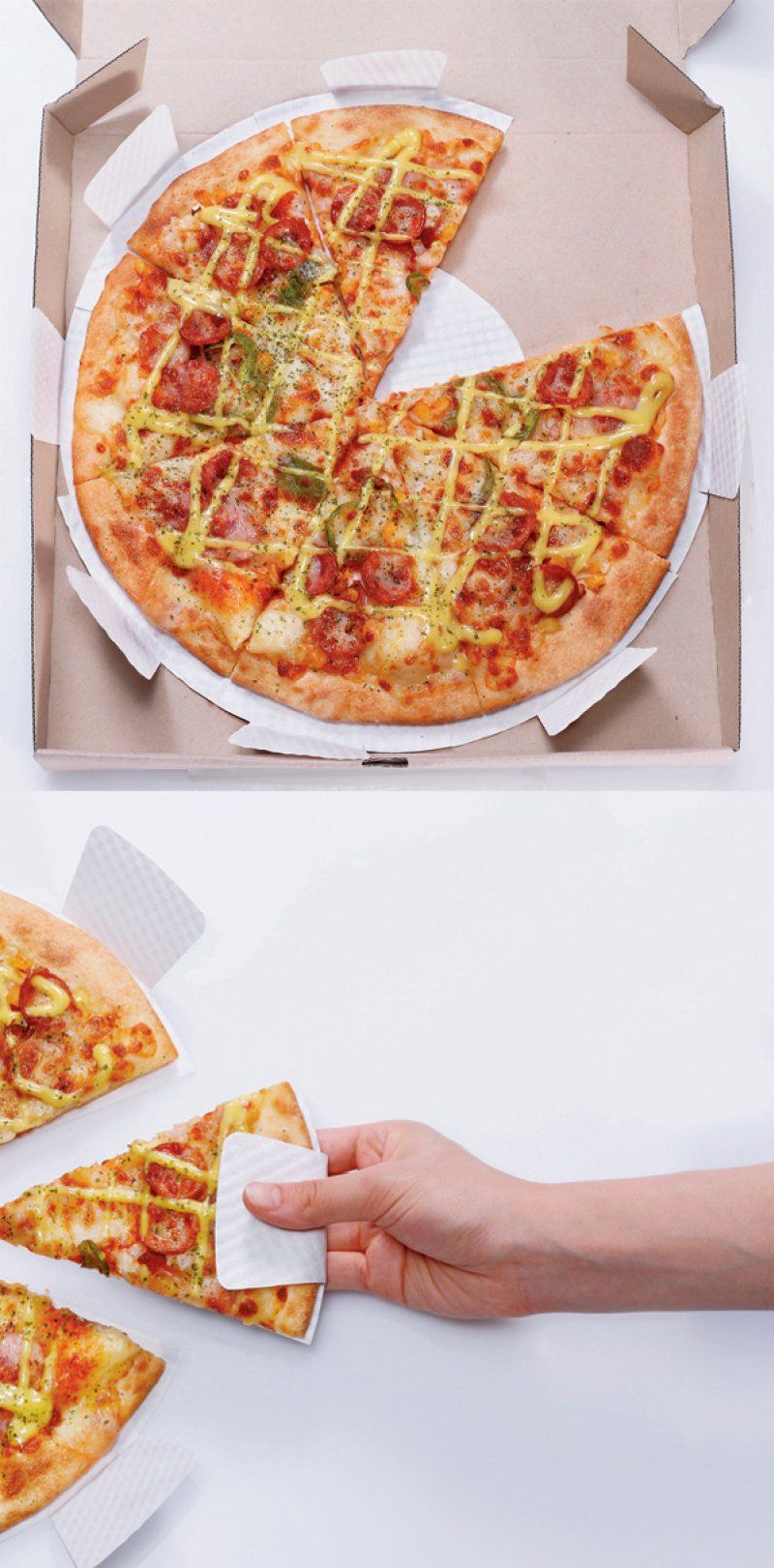Làm thế nào để ăn pizza cho thanh lịch và sạch sẽ nhỉ? Thêm một tờ giấy lót với miếng lót tay thế này sẽ giúp bạn dễ dàng ăn pizza ở mọi nơi một cách sạch sẽ và gọn gàng nhất.