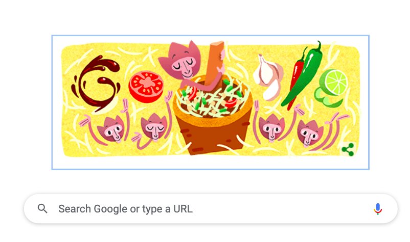 Google Doodle tôn vinh gỏi đu đu Thái Som Tum.