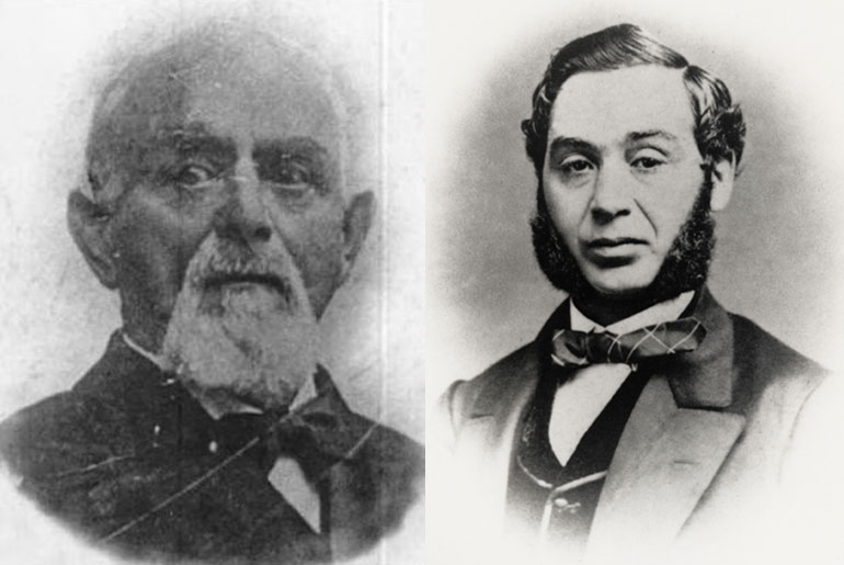 Jacob W. Davis (trái) và Levi Strauss (phải).