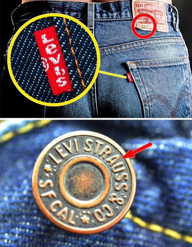 Các chuyên gia kiểm định đã đưa ra những chi tiết đánh dấu thương hiệu tinh tế của quần jeans hãng Levi's
