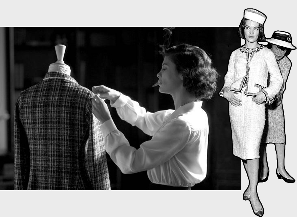 Chất liệu tweed cứng nhắc và thô ráp tưởng chỉ dành cho nam giới lại trở nên tinh tế và sang trọng dưới bàn tay sáng tạo của Coco Chanel.
