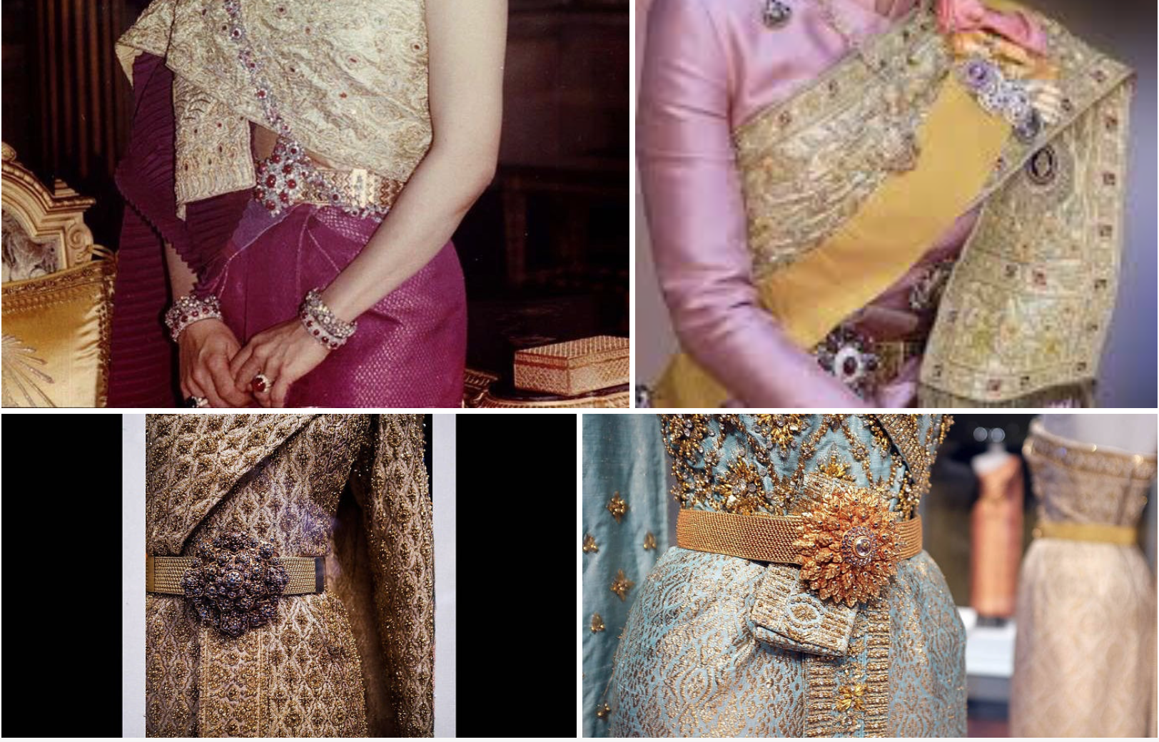 Mỗi chiếc thắt lưng sẽ được phối với những trang phục phù hợp, thường là được khảm chung họa tiết bằng vàng hoặc đá quý.