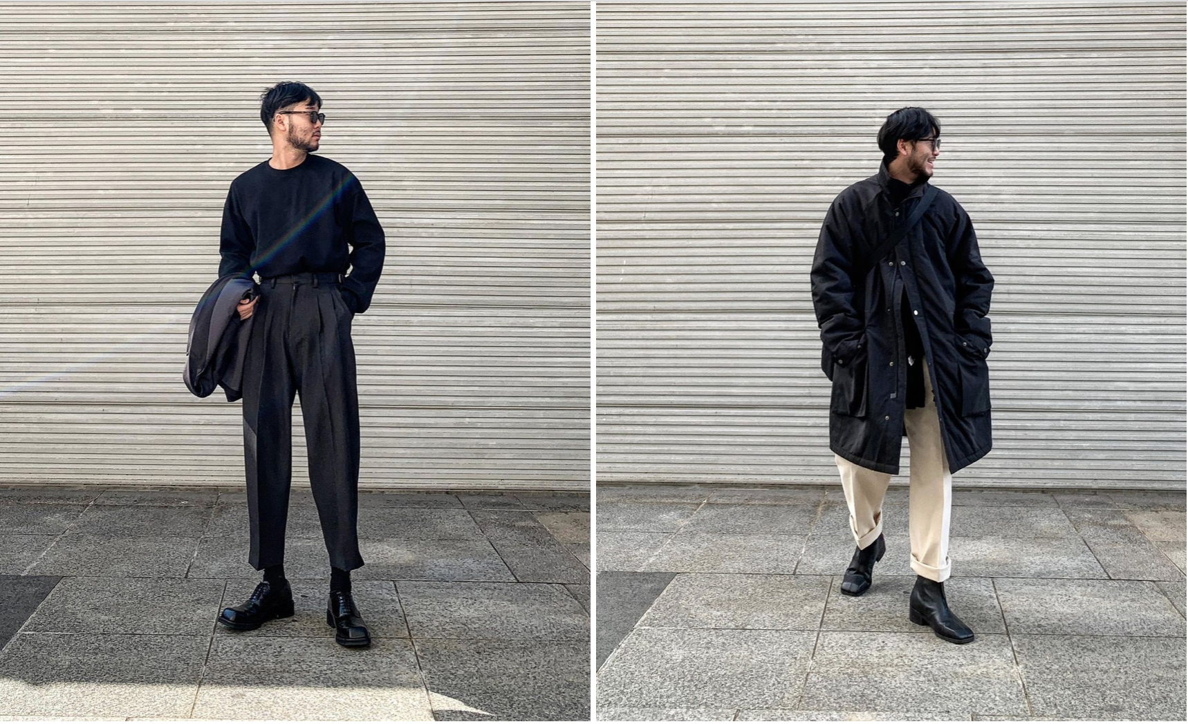 Thời trang all-black thường được nam blogger diện khi theo đuổi phong cách sang trọng, thanh lịch. Boots da đen cao cổ là phụ kiện không thể thiếu của anh để hoàn thiện những set đồ này.