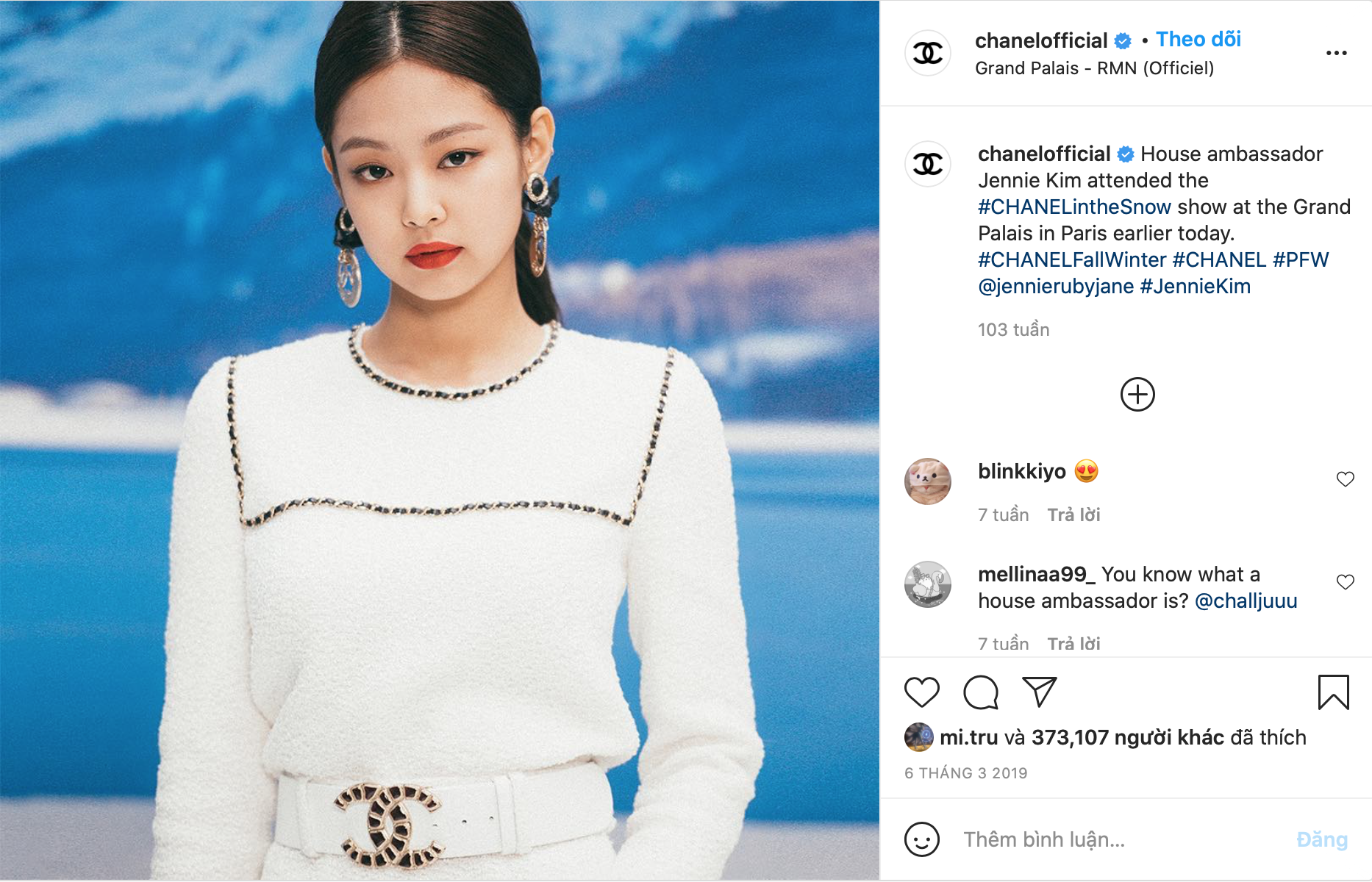 Jennie cũng chỉ được Chanel gọi với danh xưng 'Đại sứ thương hiệu' (House Ambassador) trên trang Instagram.