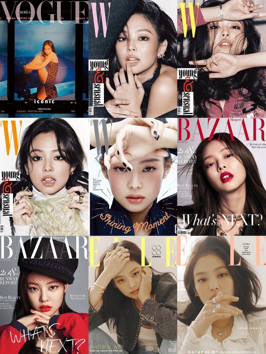 Jennie luôn là gương mặt xuất hiện trên nhiều bìa tạp chí Hàn Quốc.