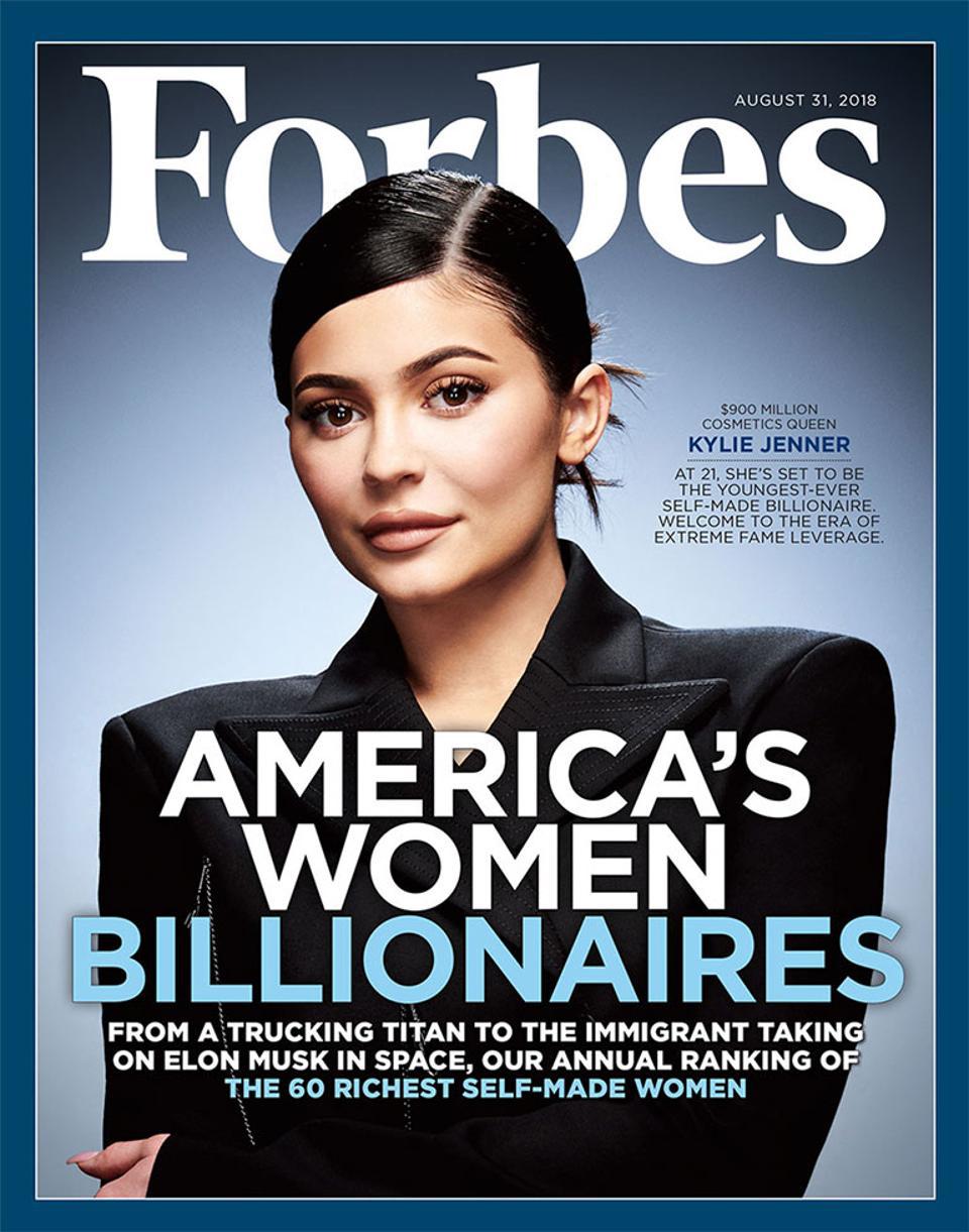 Kylie Jenner được tạp chí Forbes bình chọn là nữ tỷ phú tự thân trẻ nhất thế giới 2 năm liền (2018-2020).