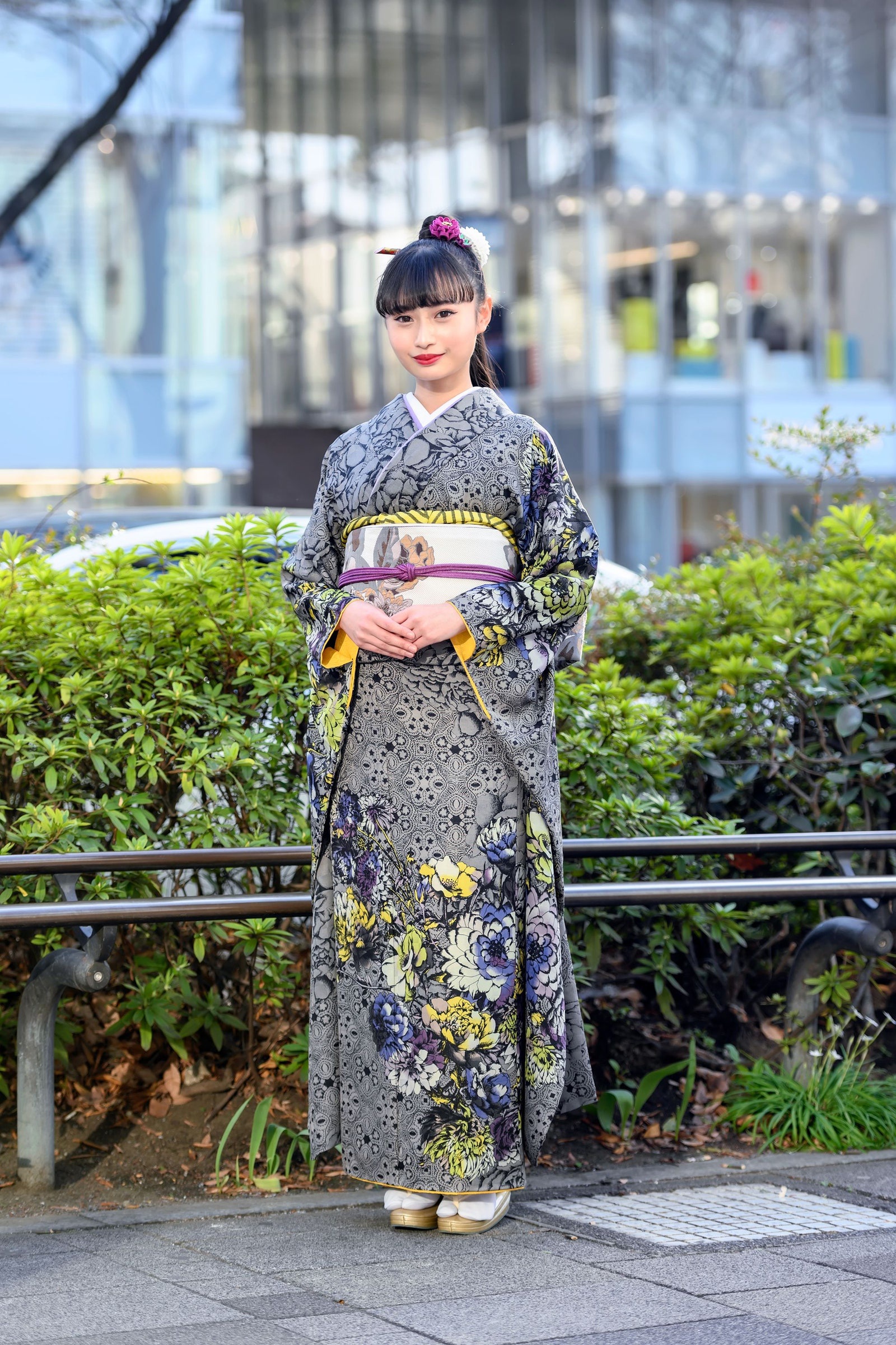 Những bộ kimono truyền thống xuất hiện nhiều trên đường phố Tuần lễ thời trang Tokyo.