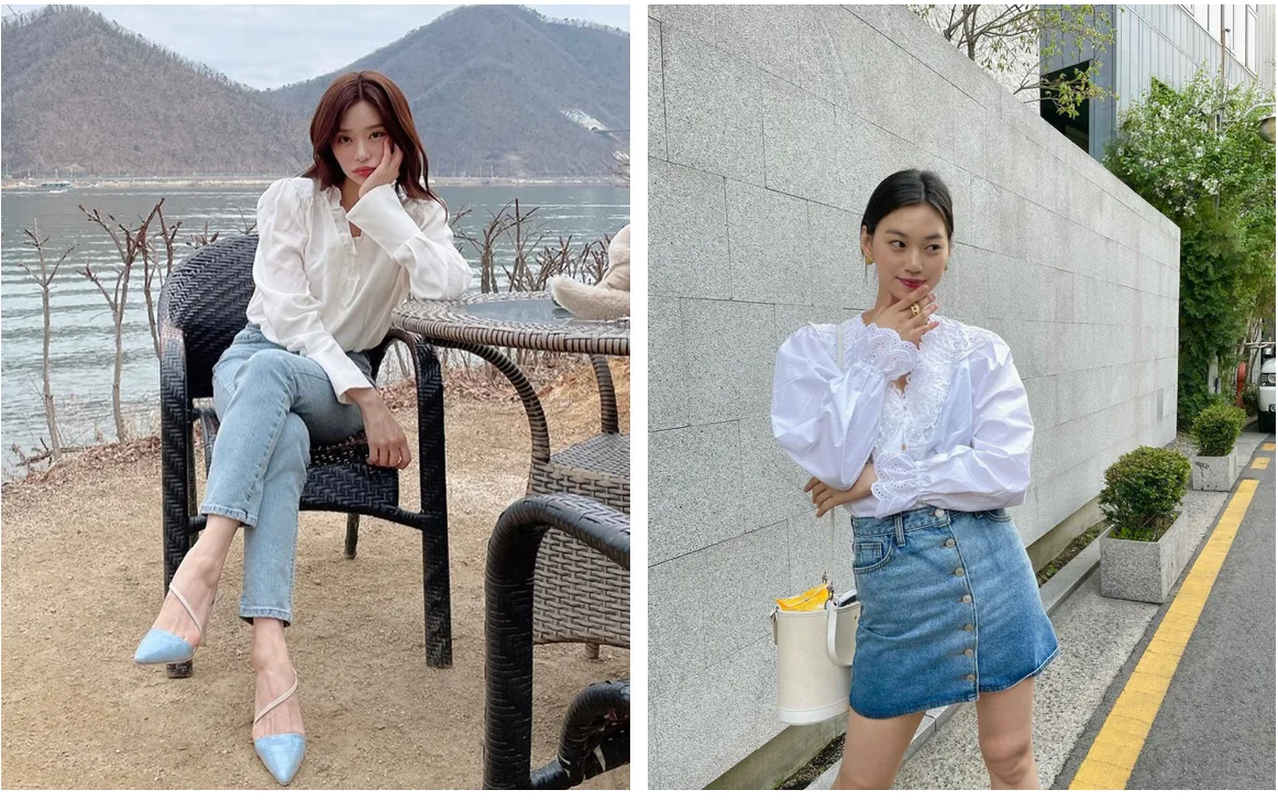 4 kiểu áo blouse mùa hè được sao Hàn tích cực lăng xê - Ảnh 4