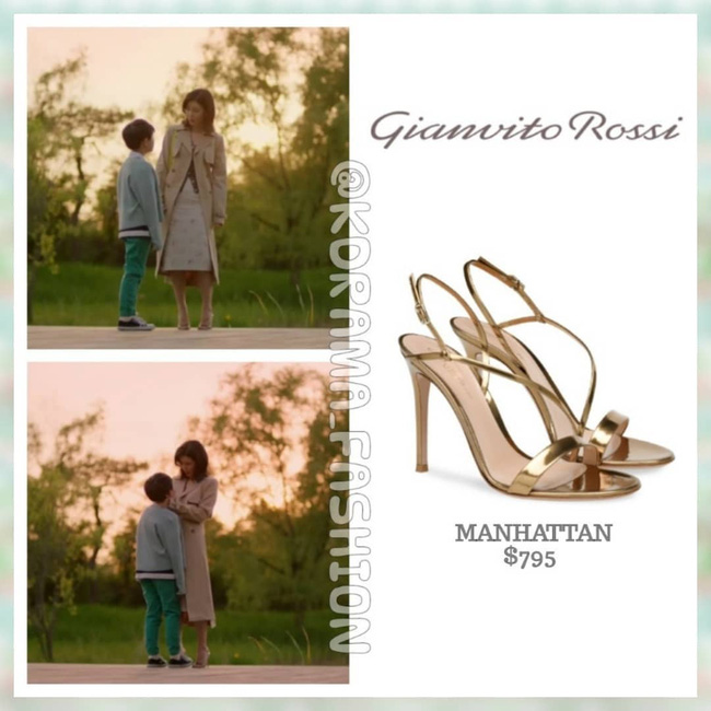 Mẫu sandals của thương hiệu Manhattan với vẻ ngoài sáng bóng ảnh vàng, càng tăng thêm đẳng cấp cho người mang.