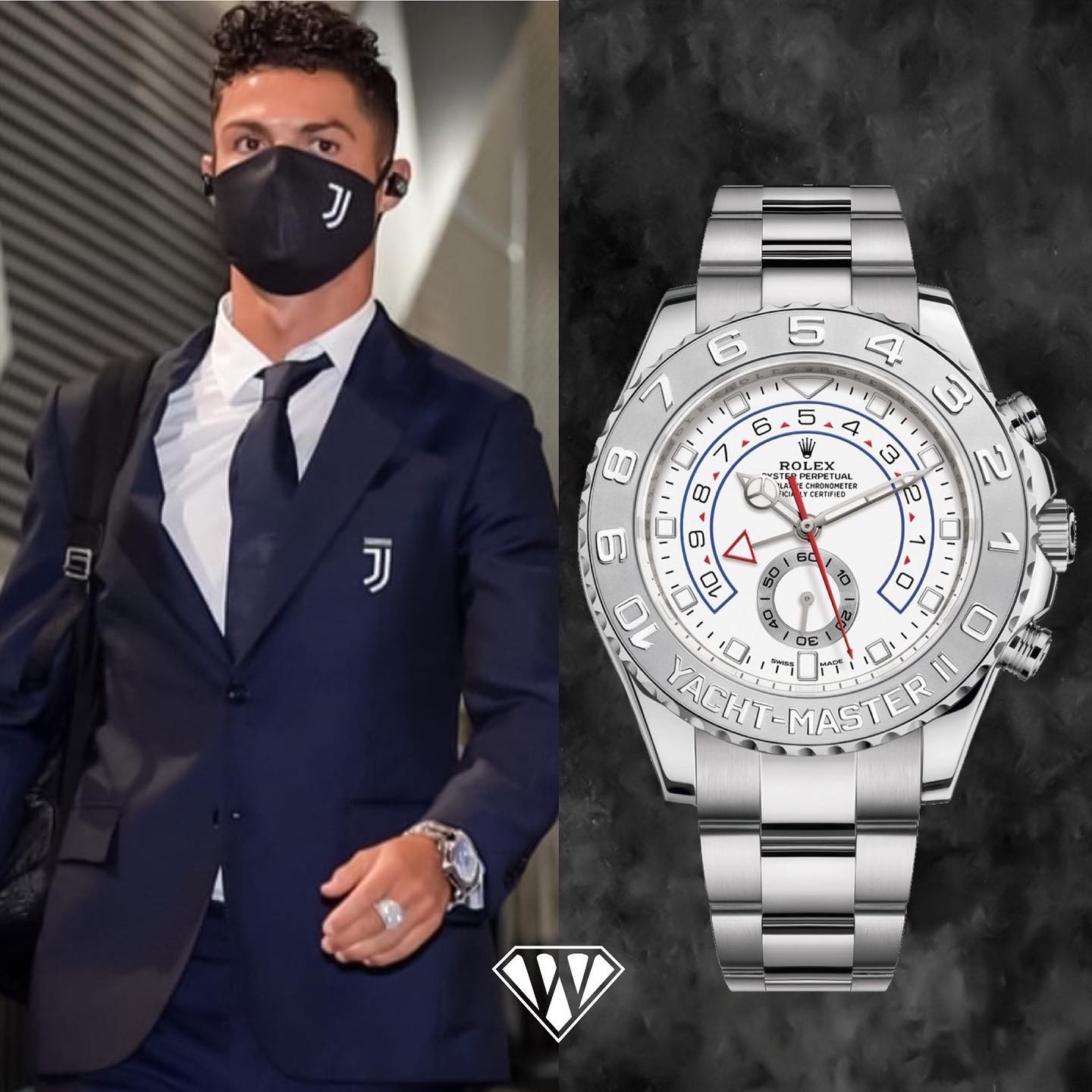 Ronaldo là tín đồ của đồng hồ Rolex. Anh sở hữu 2 phiên bản Rolex Yatch-Master II bằng vàng và vàng trắng. Mỗi chiếc trị giá 48.000 USD (khoảng 1 tỷ đồng).