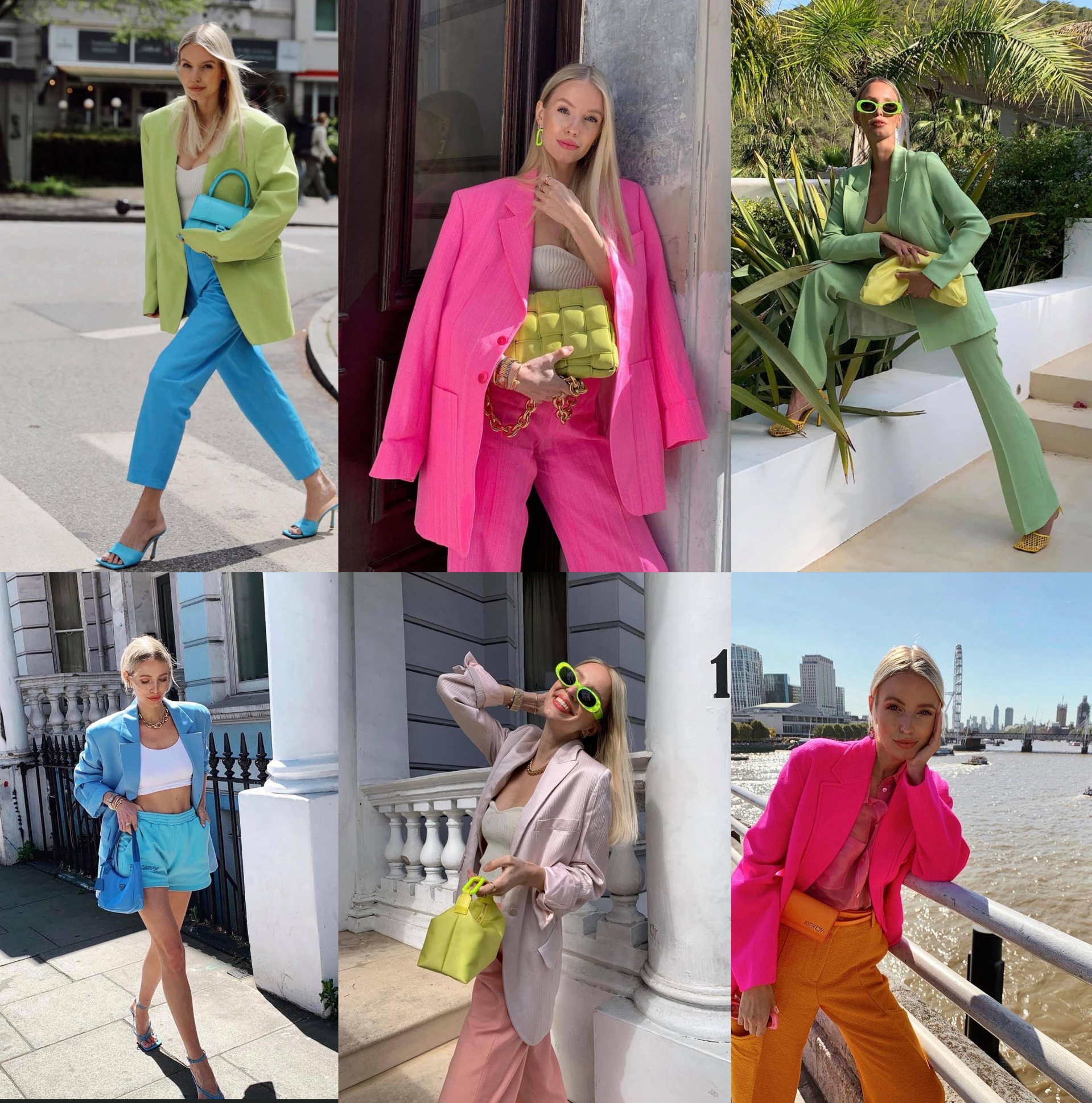 Thời trang của Leonie không thể thiếu màu sắc. Để tạo sự độc nhất trong phong cách thời trang, nữ blogger luôn xuất hiện với những gam màu nổi bật đại diện cho tông nóng - lạnh rõ rệt hoặc gây ấn tượng bằng bảng màu đồng điệu.