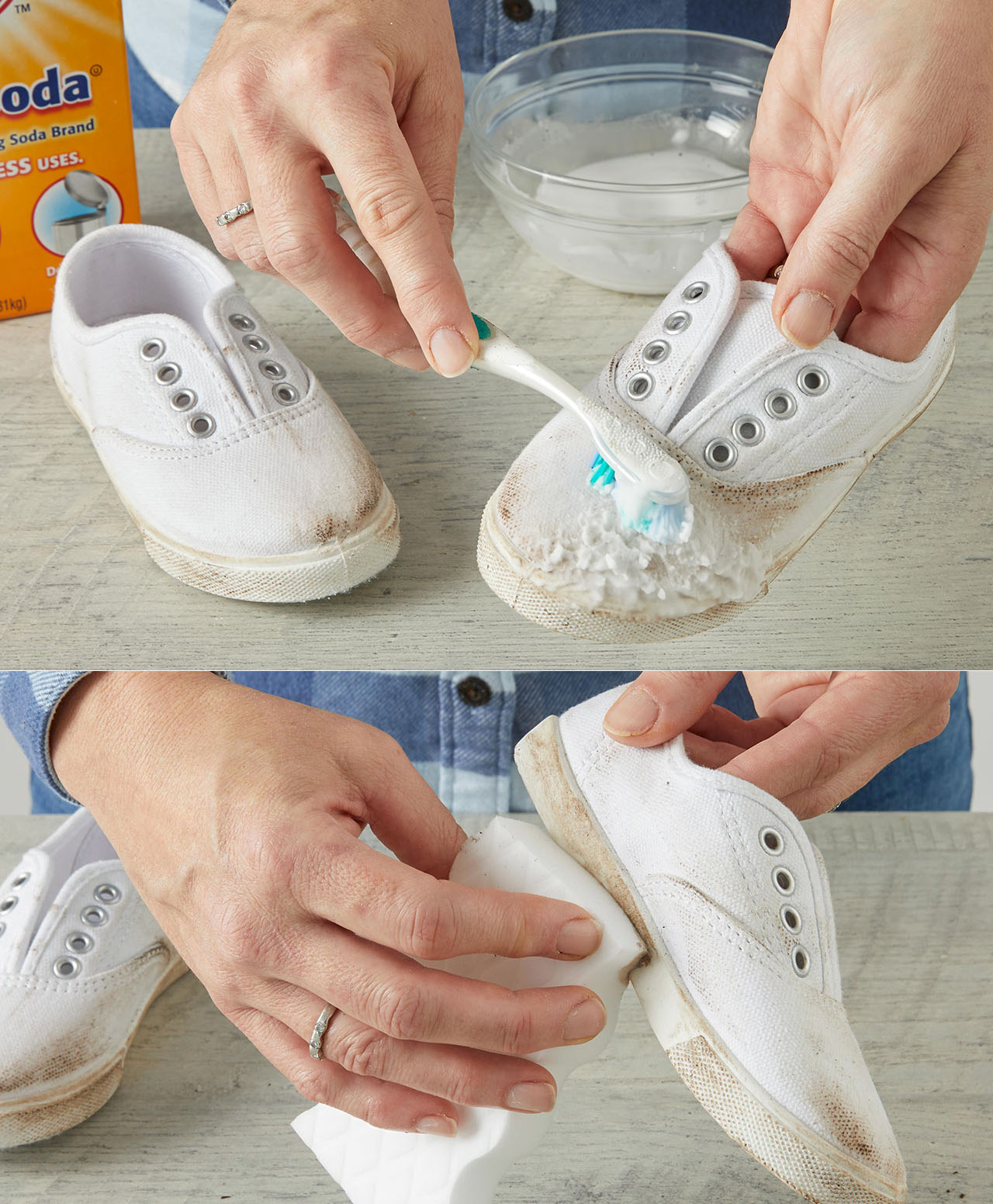 Bạn sẽ thấy ngay hiệu quả sau 30 phút, đôi giày trắng của bạn sẽ như sạch sẽ như mới.