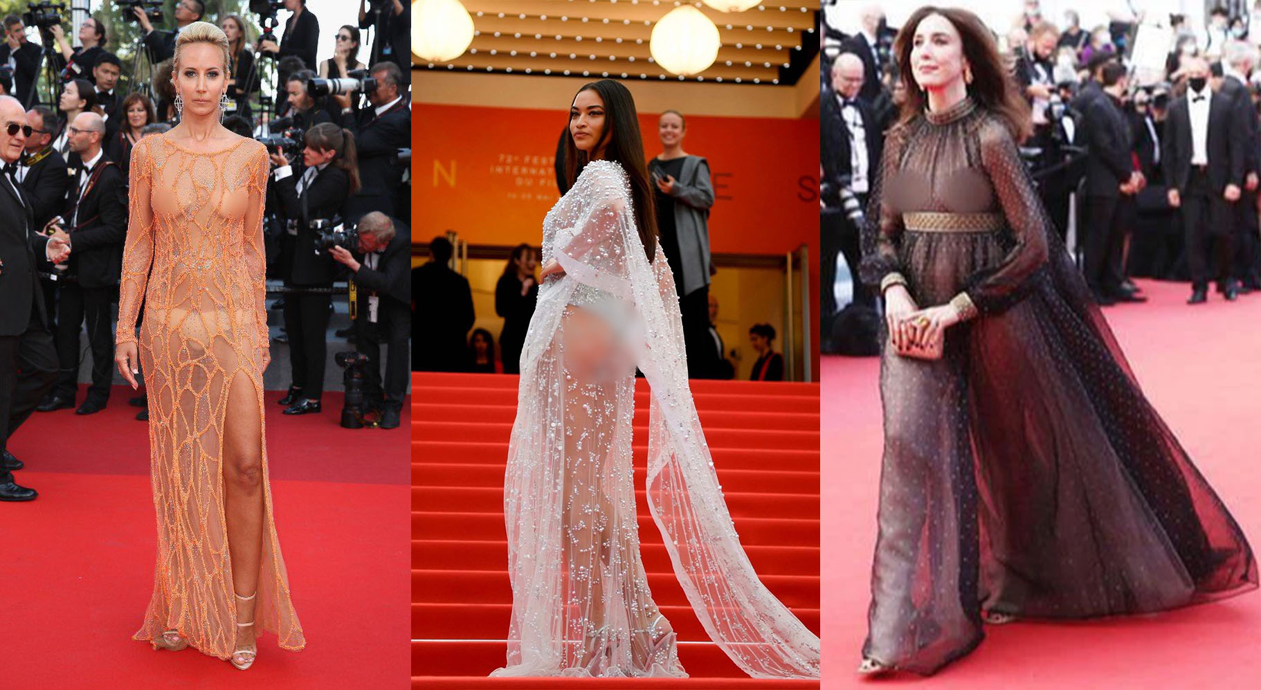 Những chiếc váy xuyên thấu gây đỏ mặt trên thảm đỏ Cannes - Ảnh 11