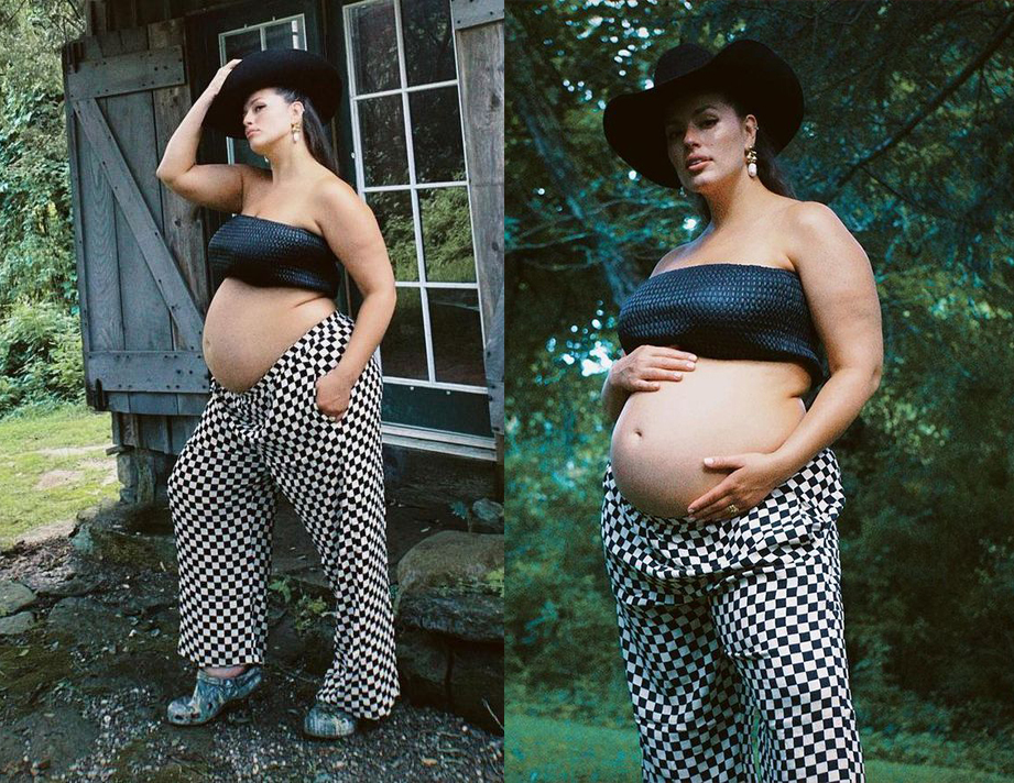 Bức ảnh mới nhất được nữ người mẫu cập nhật trên Instagram, cô mặc chiếc áo croptop chỉ che đúng vòng 1 phối cùng quần lưng thun ống rộng. Nữ người mẫu tạo dáng thần thái, để lộ vòng 2 căng tròn, báo hiệu sắp đến ngày sinh nở.
