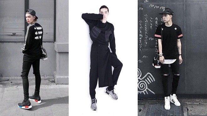 Phong cách đậm màu Gothic và Rock Chic của Kelbin Lei thuở mới vào nghề. Lúc ấy tủ quần áo của anh tràn ngập những món đồ trắng đen.