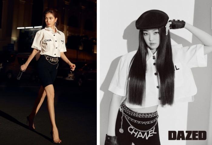 Ngọc Trinh diện Chanel giống Jennie, vóc dáng cao ráo khiến cô nàng cũng 'một 9, một 10' với 'Chanel sống' Hàn Quốc.