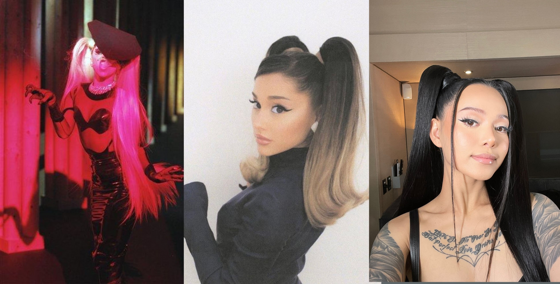 Bạn sẽ lập tức 'quay xe' khi nhìn thấy kiểu tóc 'cưa sừng làm nghé' của sao nữ châu Á. Trước đó, Lady Gaga, Ariana Grande, Bella Poarch có gương mặt chuẩn Tây, phong cách thời trang cũng cá tính nên để tóc hai chùm là trông khác hẳn.