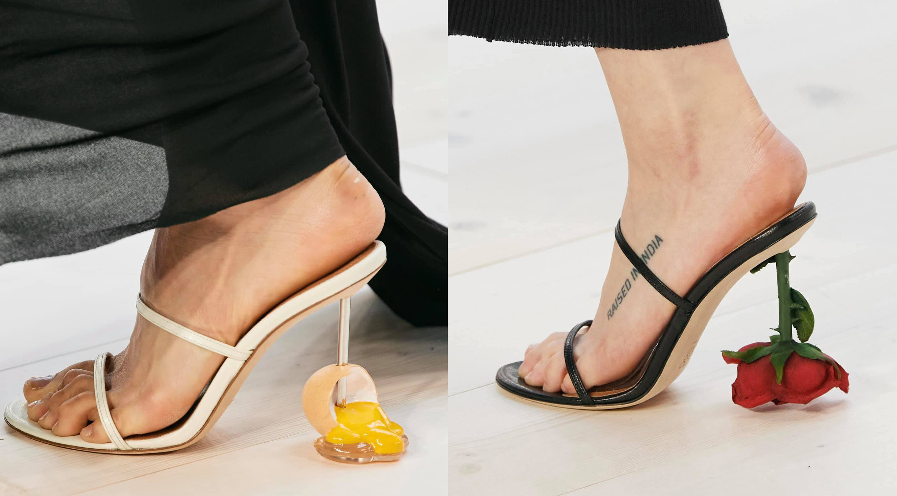 Giày cao gót bằng trứng gà, hoa hồng trong BST Xuân/Hè 2022 của LOEWE